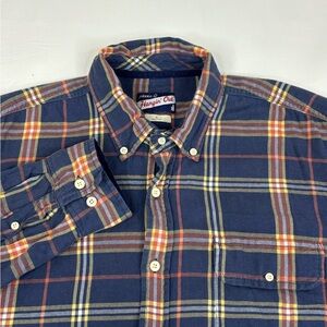Johnnie-O Hangin’ Out Flannel Shirt Men's XL Blue Red Plaid Long Sleeve Casual